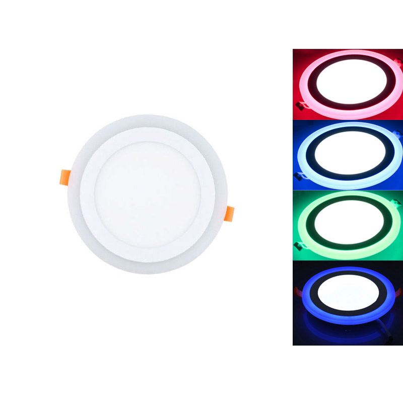 Recessed Round Double Color Led Panel Light 3+3w 6+3w 12+4w 18+6w