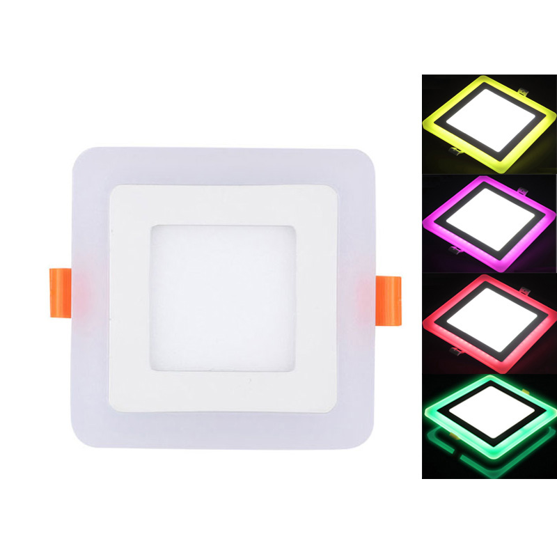 3+3w Double Color RGB Ceiling Square Indoor Led Panel Light