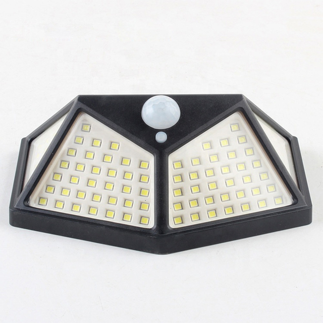 Motion Sensor Solar LED Wall Light 100 Leds 3 Lighting Modes Solar Charging Waterproof 