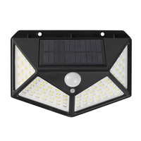 Motion Sensor Solar LED Wall Light 100 Leds 3 Lighting Modes Solar Charging Waterproof 